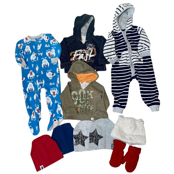 Lot Of Baby Boys 12-18 Months Fall Winter Clothes Carters The North Face - Picture 1 of 5